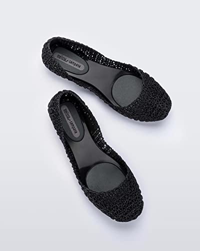 Image of Melissa Campana Papel Flats for Women - Comfortable, Stylish & Flexible Slide-On Closed-Toe Jelly Flat Shoes with Hollow Interwoven Cut Out Design
