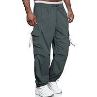 YAOBAOLE Pantalons Cargo Homme Pantalons Décontracté Homme Pantalon Joggers Hommes Pantalon Cargo Hommes Leger Gris Foncé L