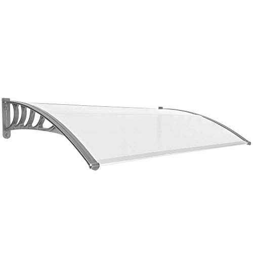 PrimeMatik - Tejadillo de protección 150x90cm Marquesina para Puertas y Ventanas Gris
