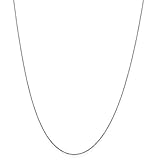 10k White Gold .6mm Link Cable Chain Necklace 20 Inch Pendant Charm Round Fine Jewelry For Women...