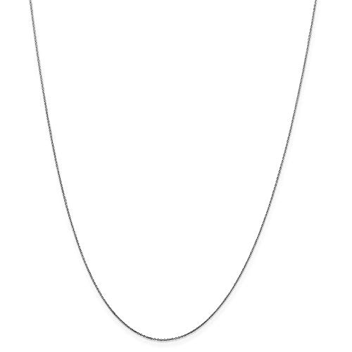 10k White Gold .6mm Link Cable Chain Necklace 18 Inch Pendant Charm D-c Round Fine Jewelry For Women Gifts For Her