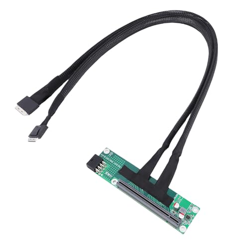 Yunseity PCIe 4.0 X16 Riser Card, Plug and Play Bifurcation Adapter Cable for PC Motherboard, Gen4 256Gbps Bandwidth with Shielded FFC, Flexible Split, 65cm Length