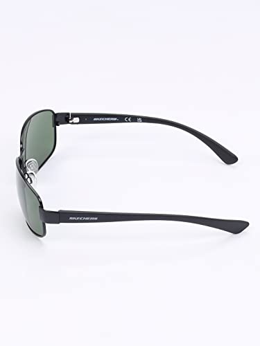 Image of Skechers Men Rectangular Black Polarization Sunglasses, large
