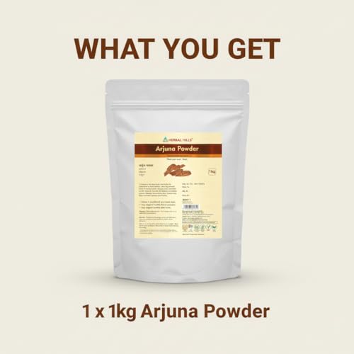 Image of HERBAL HILLS Arjuna Powder 1kg | Terminalia Arjuna Bark for Cardiovascular Health, Healthy Blood Pressure & Circulation Support