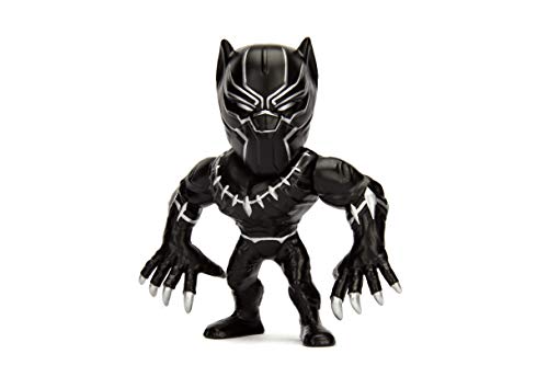 Jada Toys Metalfigs Marvel Avengers Black Panther 100% Die-cast Metal Collectible Figure, 4", Black