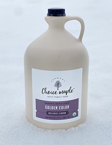 Choice Maple • Organic & Kosher Vermont Maple Syrup • Golden Color With Delicate Taste • One Gallon #TOP1