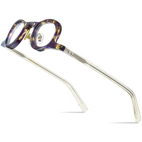 Image of HEPIDEM Acetate Glasses Frame Men,Round Optical Eyeglasses Women Vintage Retro Eyewear 9153