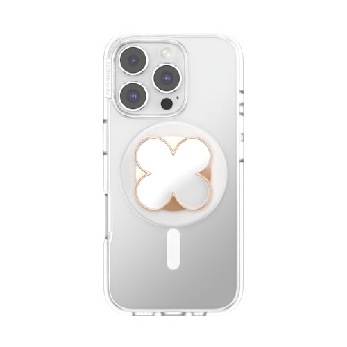 Image of PopSockets Phone Grip for MagSafe, Magnetic Holder, Phone Stand, Enamel - Clover Rose Gold