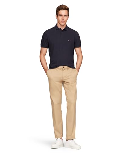 Image of Tommy Hilfiger Men's Short Sleeve Polo Shirts in Regular Fit With Stretch and Organic Pique Cotton