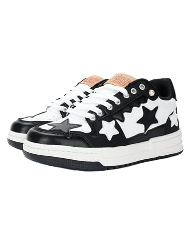 Aelfric Eden Sneakers Starry Climb Stars All-Match Skate Shoes Color Blocking Patchwork Lace-up Sneaker Comfy Walking Shoes