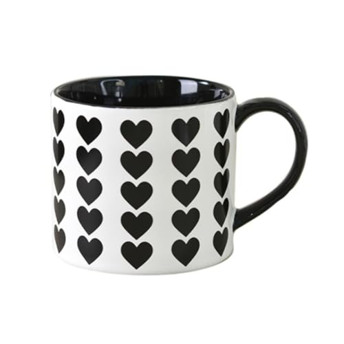 Taza de Cerámica Blanca con Corazón Negro 13.5 oz miniatura 1