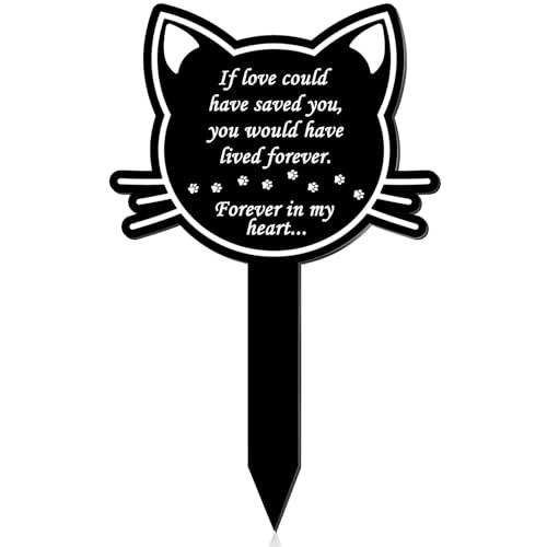 Marqueurs funéraires en métal de 32 cm en forme de chat pour animal de compagnie, mignon, hommage commémoratif, décoration de cimetière, plaque en croix, cadeaux de commémoration, pierre tombale