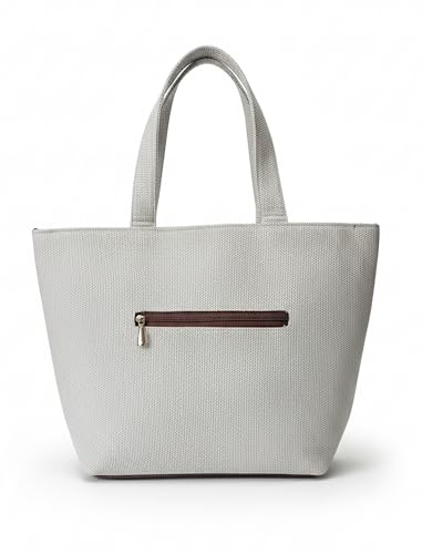 Image of Babbotty Jute Stylish Tote Bags for Women Big Size with Zip Multiple Compartments Inner Pocket Ladies Purse Handbags Girls Shoulder Hobo Bag for Office College Daily Use & Travel