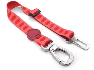 Dog ceinture de sécurité recyclé rouge à lèvres rose