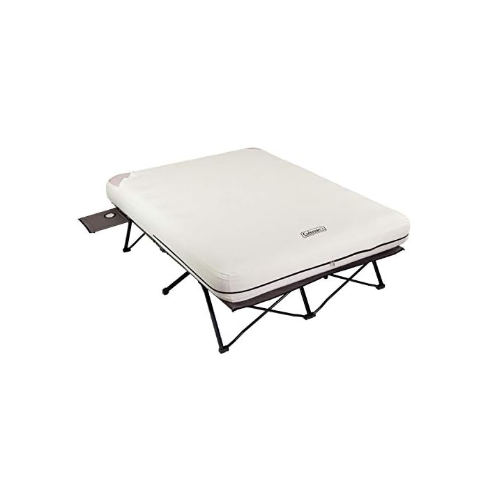 Coleman Camping Cot, Air Mattress, & Pump Combo, Folding Camp Cot & Air Bed with Side Table