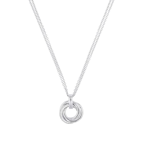 JOOP! Kette mit Anhänger für Damen, Silber 925, mit Zirkonia, 42+3 cm, silber, Geschenkidee, kommt in Schmuck Geschenk Box, 2040543