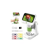 OUTACT 顕微鏡 デジタル顕微鏡 4.3インチ 1080p 50-1000Xマイクロスコープ IPS液晶ディスプレイ PCシステム対応 撮影 録画 USB-C 充電 8Gメモリーカード同梱 8個のLEDライト 4段階調光 生物観察 自由研究 顕微鏡 小学生 中学生 プレゼント 日本語取扱説明書付き