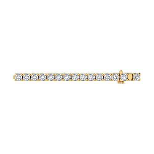 Image of 2 to 7 Carat Natural Diamond Tennis Bracelet for Women in 14K Gold (7 Inch) - IGI Certified (I1-I2 Clarity)
