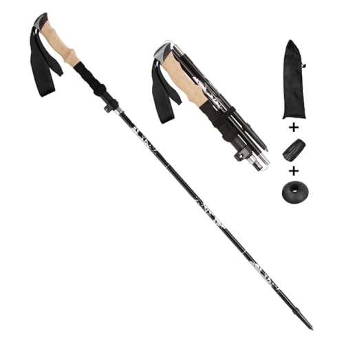 Ieron Bastones de Senderismo Plegables con Sistema de Bloqueo rápido – Bastones Plegables telescópicos ultraligeros para Senderismo, mochilero, Senderismo, Color Negro Ieron Bastones de Senderismo Plegables con Sistema de Bloqueo rápido – Bastones Plegables telescópicos ultraligeros para Senderismo, mochilero, Senderismo, Color Negro