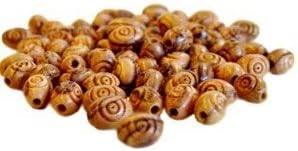 100 Oval Carved Olive Wood Beads-Oval 9mm