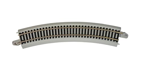 Bachmann Trains - Snap-Fit E-Z TRACK 18&rdquo; RADIUS CURVED TRACK - BULK (50 pcs) - NICKEL SILVER Rail With Gray Roadbed - HO Scale