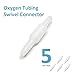 CINOCA 5PCS Oxygen Tubing Swivel Connector Supply for Home Oxygen, 360 Degree Swivel, Avoid Tube Tangles, Oxygen Concentrator Accessories