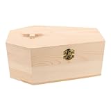 LOLIPPYY Caja de Madera Vintage Forma de Ataúd para Halloween Bandeja para Snacks y Joyería Organizador Compacto para Dulces Recuerdos y Cenizas de Mascotas Decoración Multifuncional para