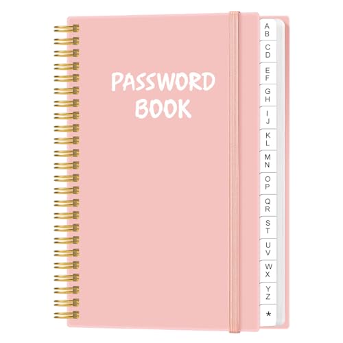 Carnet de mots de passe à onglets rose, mini format de poche pour internet