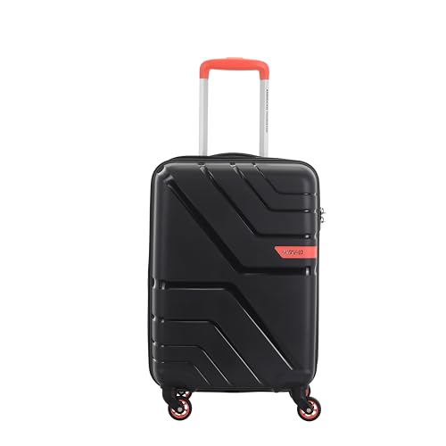 Image of American Tourister Upland Sport 55 CM Small Carry-On Polypropylene (PP) Hard 4 Wheels Spinner Luggage /Suitcase /Trolley Bag for Travel (Black)
