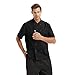 TopTie Unisex Short Sleeve Chef Coat Jacket, Black