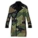 Meaudiwes Fashion Warm Overcoat Double Breasted Trench Coat Lightweight Jacket Windbreaker Cool Camo Military Camouflage