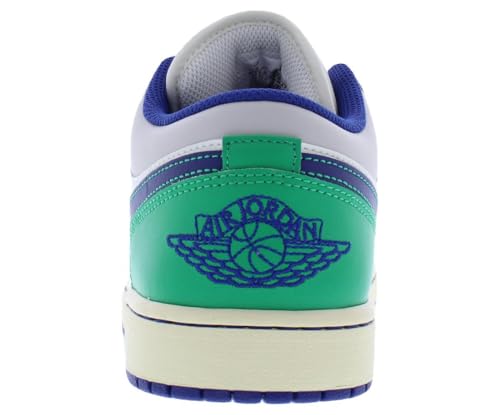 Image of Air Jordan 1 Low Men's Shoes (Sail /Stadium Green /Neutral Grey /Deep Royal Blue) Size 8