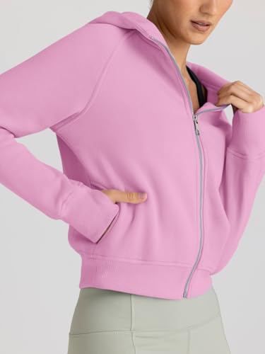 Image of Trendy Queen Womens Zip Up Hoodies Cropped Jackets Fall Clothes 2026 | Hooded Lightweight Fleece Lined Slight Stretch Material Comfort Travel Ariport Outfits Casual Y2k Sweatshirt Winter Fashion
