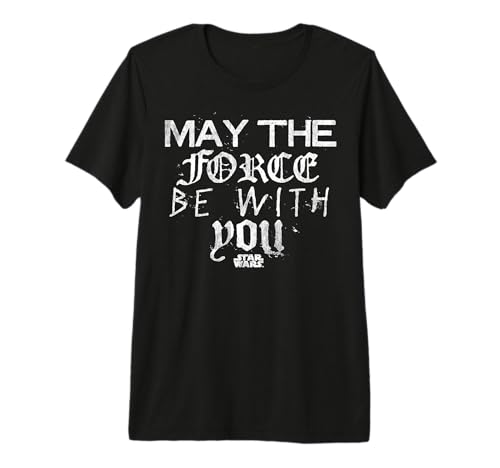 T-shirt Star Wars May The Force Be With You en coton premium noir pour fan de la saga