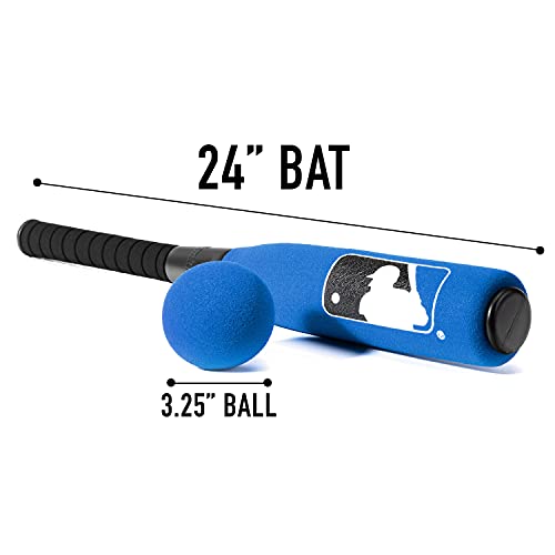 Franklin Sports Mlb Kids Foam Baseball Bat + Ball Set - Jumbo Oversize Toy Bat + Foam Ball For Kids + Toddlers - Blue - 24" #TOP4