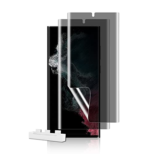 MiRowy 2 Piezas Anti-Espía Protector de Pantalla para Samsung Galaxy S22 Ultra 5G, TPU Protector de Pantalla, con Herramienta de Posicionamiento Privacidad Película Protectora para Galaxy S22 Ultra 5G