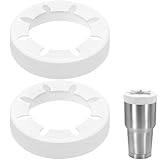 XccMe 2Pack Silicone Ring for 30 oz stainless Steel Tumbler,Reusable Iced Coffee Sleeve for Stainless Steel Tumbler,for 30oz YETI,RTIC,BJPKPK,for The Cup Mouth Diameter 3.9-4 inch (White)