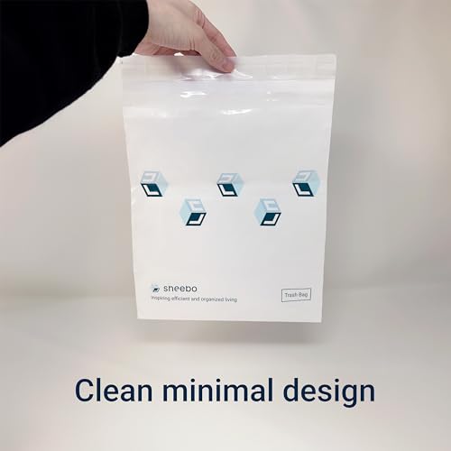 Image of Sheebo 12 pcs Easy-Attach Stick-On Adhesive Disposable Car Trash Bag - Durable Leakproof Litter Bags for Cars, Kitchens, Office, Desktop, Camping, RVs