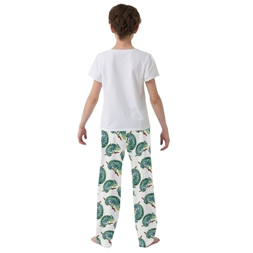 Lovely Chameleon Boys Long Pants Soft Trousers Elastic Waist Kids Lounge Bottoms with Pockets S-XL3