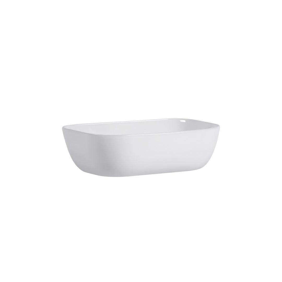 Kiamami Valentina - Lavabo da appoggio rettangolare con angoli smussati bianco
