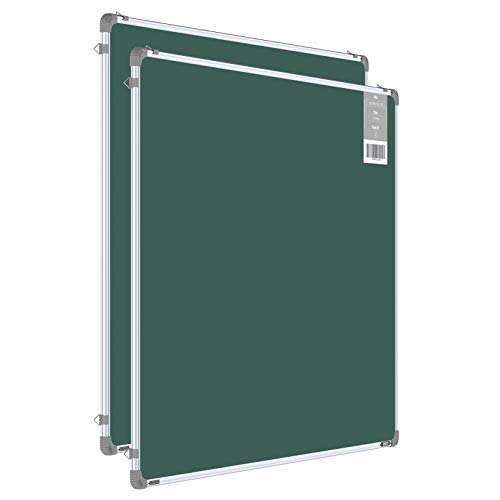 Image of Pragati Systems Genius Melamine (Non-Magnetic) Green Chalkboard for Classroom, School & Teaching with Lightweight Aluminium Frame | Clean Wipe & Non-Ghosting Surface | Large Size 3x4 Feet (Pack of 2)