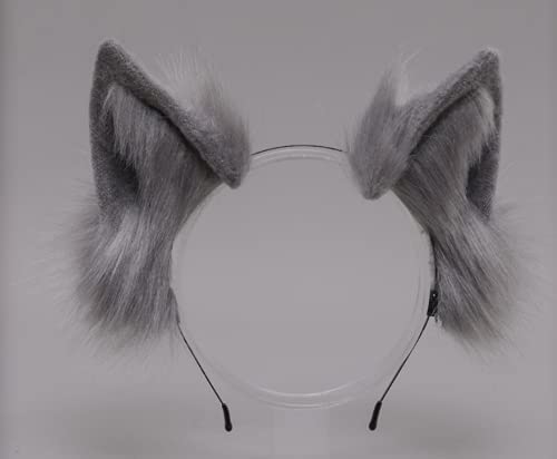 JIAHG Halloween Kostüme Plüsch Katzenohren katzenschwanz Cosplay Set katzenschwanz und Ohren Katzenohren Ohren Haarspange Headwear Damen Halloween Fasching Karneval Cosplay Frauen