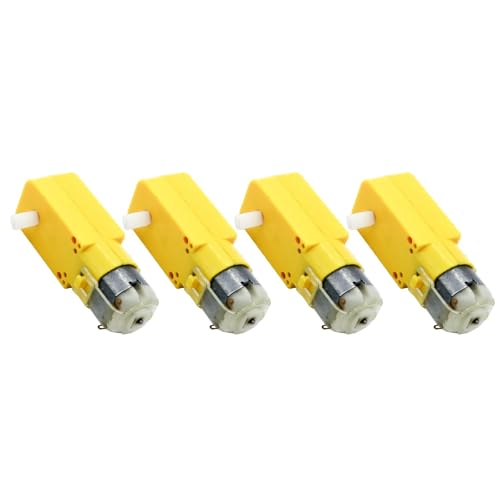 Image of ROBOWAY Dual Shaft DC BO Motor 100RPM Plastic Gear Motor for Smart Robot Car, Arduino & DIY Projects 12V Compatible (Pack of 4)