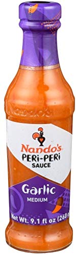 Nando's Peri-Peri Garlic Sauce, No Artificial Colors or Flavors, Vegetarian Friendly, Kosher, Halal, Gluten Free & Non-GMO, 9.2 Ounce (Pack of 6)
