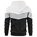 Gesean Men's and womens Casual Hooded Sweatshirts Fashion Long Sleeve Solid Color Pullover Top White Medium