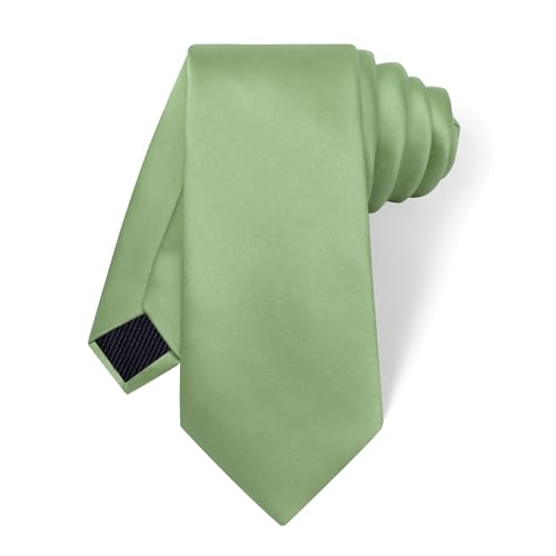 Image of YourTies Skinny Ties for Men Satin 2.4 inch Slim Necktie with Pocket Square Tie Clip Set Solid Color Wedding Party Business