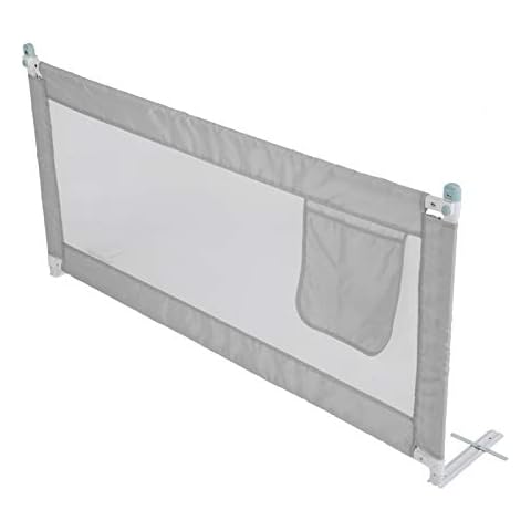 Dhouse Bed Guard 180x80CM Bed Rail Foldable and Adjustable Bed Rail for Protecting Your Children Toddler Bed Guard Adjustable Height Anti-Fall Bed Guard(Gray) Cover