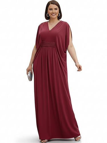 KOH KOH Womens Long V-Neck Summer Grecian Greek Bridesmaid Wedding Party Guest Flowy Formal Evening...