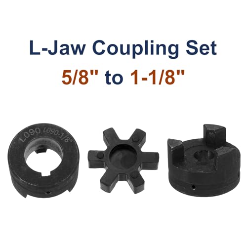 QUARKZMAN 5/8 bis 1-1/8 L090 Flexibles 3-teiliges L-Jaw Kupplungskupplungsset & Buna-N NBR Gummispider für Holzspalter Hybridgeräte