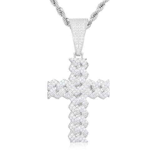 Ucciyo Silver Moissanite Cross Necklace